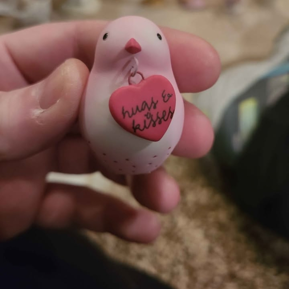 Department 56 Pink Hugs & Kisses Bird Figurine